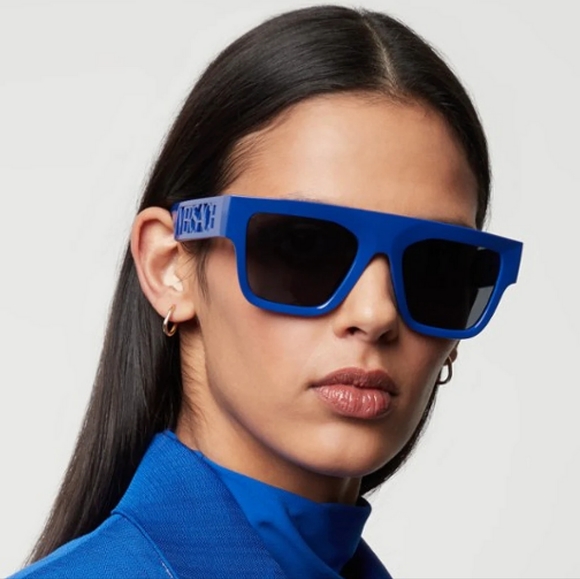 NEW VERSACE SHIELD BLUE VE4430U 5294/87 SUNGLASSES MOD 4430-U 519487 EYEWEAR